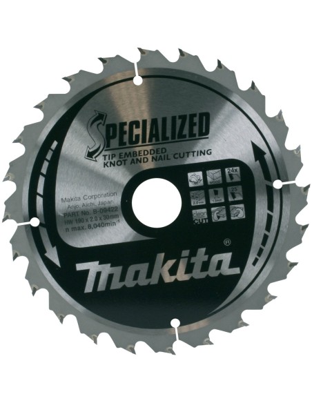 Makita B-09422 Disco HM 190/30/24D Reforzado