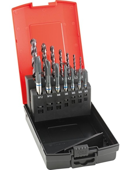 Jg mach rosc maq ag pasanM3-12 tipo INOX incl. brocas sacanúc. FORMAT GT