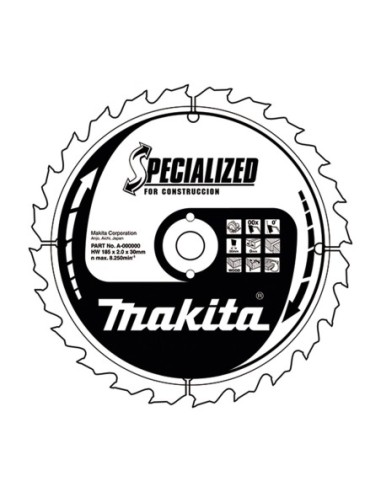Makita B-13683 Disco HM 190/30/12D Construcción
