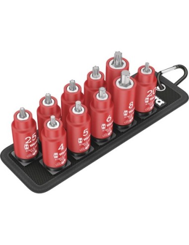 Surtido punta p/ destornillador VDE 3/8 T20-45 y hex hembra 4-8mmWera