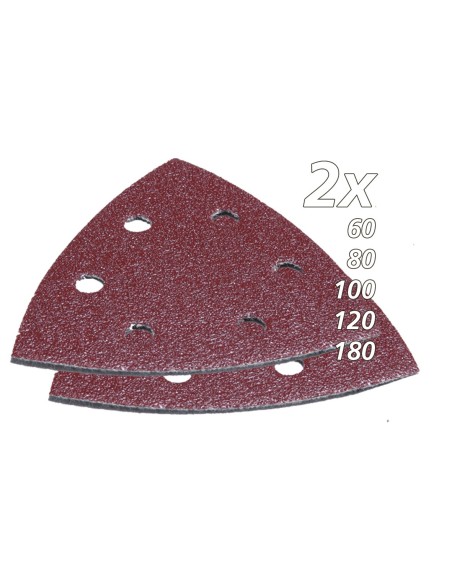 Makita B-21559 Set de lijas de velcro triangular para madera dura, tableros de obra y metal 10pcs