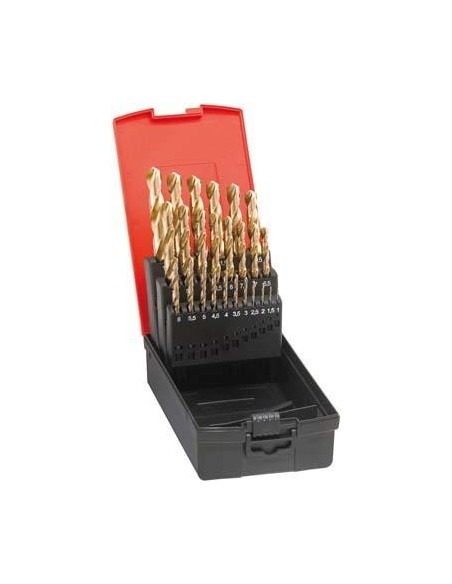 Jgo broca espiral DIN338 HSS rectificado TiN tipo N 1-13mm