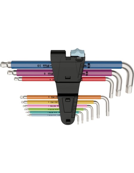 Jgo llaves Allen Multicolor inox 9 unidades Wera