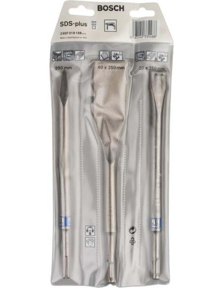 SDS plus juego de cinceles 3 piezas 250 mm Bosch