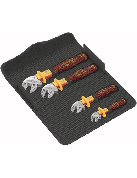 Jgo. llave de boca Joker autoajustable VDE 4 uds. 7-19mm Wera