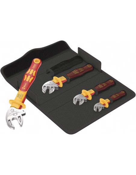 Jgo. llave de boca Joker autoajustable VDE 4 uds. 7-19mm Wera