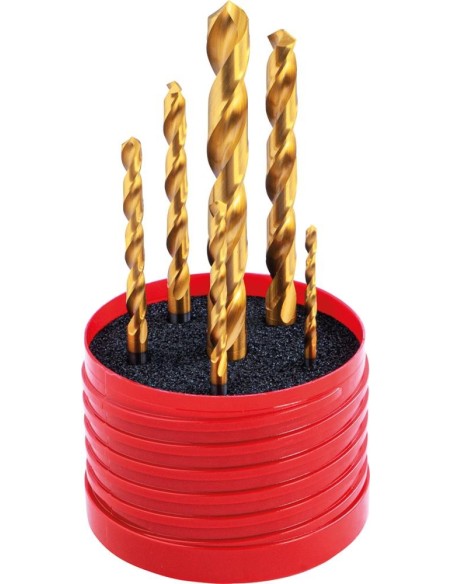 Jgo. broca espiral MDI similar a DIN338 TiN KLB 2,5/3,3/4,2/5,0/6,8/8,5mmRUNDBOX-FORMAT