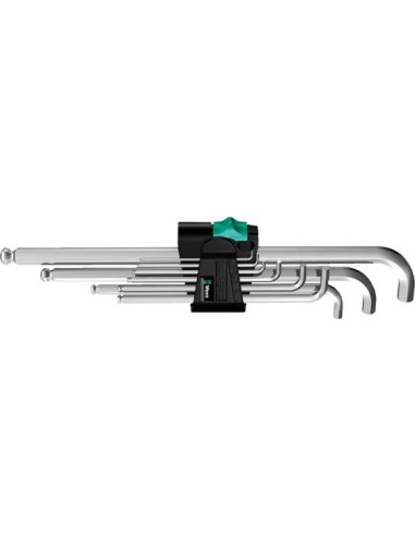 Jgo llaves Allen hembra hex corta 1,5-10x mm Wera