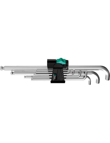 Jgo llaves Allen hembra hex corta 1,5-10x mm Wera