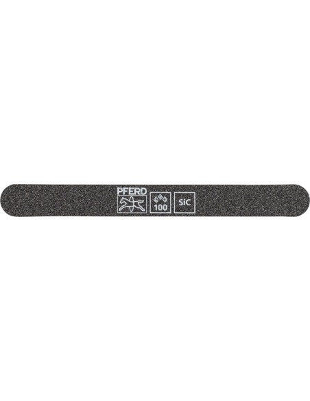 Lima abrasiva SF-R147-15-5 flexible, 147x15x5mm, SiC Granulación 100, extremo