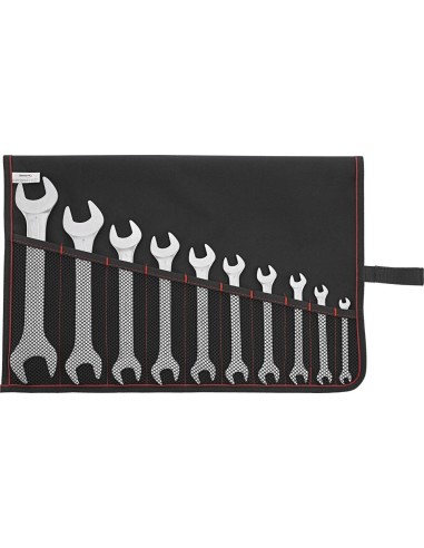 Juego llave fija 2 bocas DIN3110 6-32mm 10 pzas enbolsa enroll.