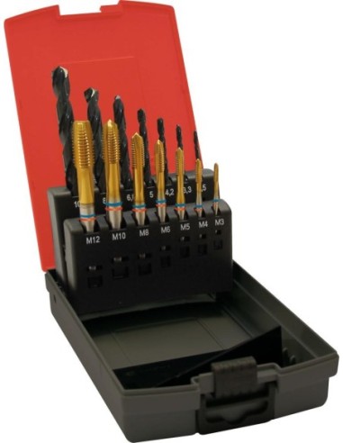 Machos roscar a máquina, juego FAT Tandem DIN371 HSSE- PM TiN tipo N 6G forma