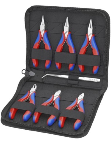 Estuche con alicates de electrónica con herramientas para trabajos en componentes electrónicos KNIPEX 00 20 16