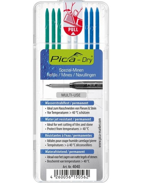 Juego de minas para marcador para agujeros profundos Pica-Dry blanco,