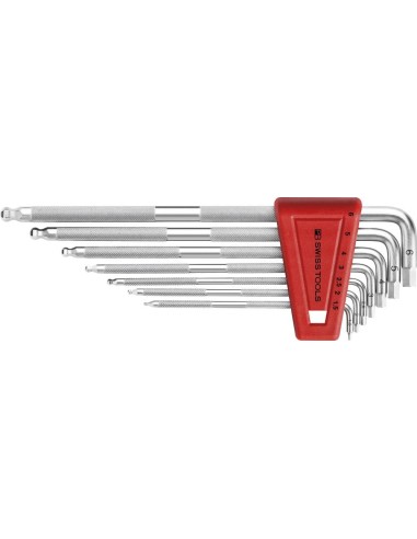Juego llaves Allen en soporte plástico 7 piezas, 1,5-6mm SAFETY Pta esfér PB Swiss Tools