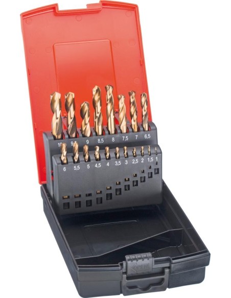 Juego brocas cortas HSSE GoldOxid de 24 piezas 1-10,5   KLB