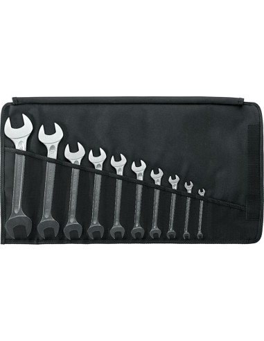 Juego de llaves fijas doble DIN 3110 6-32mm 10 piezas en bolsa enrollable Stahlwille