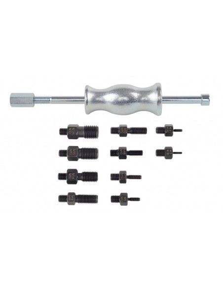 Extractor con martillo deslizante para piezas con agujeros roscados