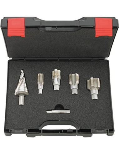 Jgo macho roscar 1 pasadaM12 hasta M32 x1,5 con broca escalonada 7-32,5mmFORMAT