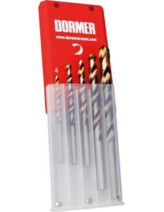 Jgo broca espir. 4-10mm x1,0 A002 en caja 118G tipo N 4xD 5 pzas. Punta TiN A08910 Dormer