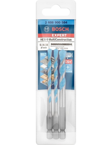 Juego de brocas de percusión HEX-9 3 piezas 5/6/8 mm EXPERT Bosch
