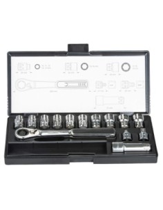 Makita B-65595 Set llave de carraca pasante con vasos (14 pcs) 1/4” a 3/8”