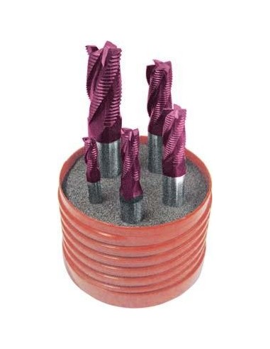 Jgo fresa desbaste corta DIN844 HSSE-PM TiALN 5 pzas, 6-16mm