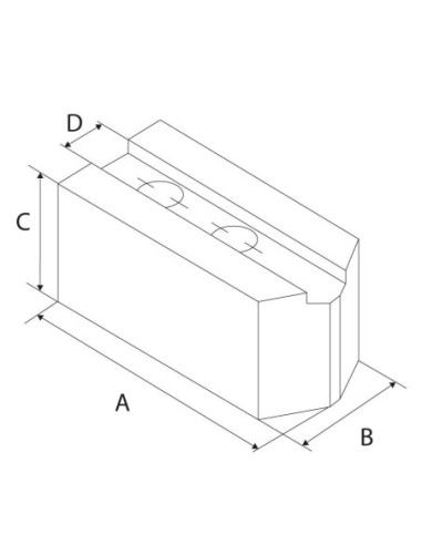 Garra superior, biselada 1,5x60 dentado 110x40x40mm N16 Kitagawa