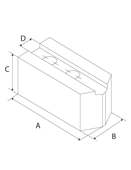 Garra superior, biselada 1,5x60 dentado 110x40x40mm N16 Kitagawa