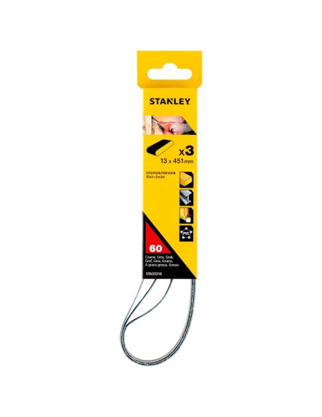 3 Cintas para lima eléctrica 13 x 451mm. Grano 60.
