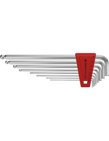 Juego llaves Allen en soporte plástico 8 piezas, largo 1,5-8mm Ptaesfér PB Swiss Tools