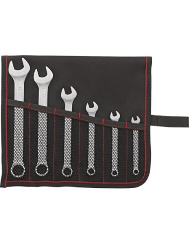Jgo llaves combinadas DIN3113A 7-19mm 6 pzas, bolsa enrollable