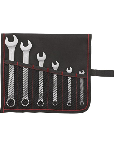 Jgo llaves combinadas DIN3113A 7-19mm 6 pzas, bolsa enrollable