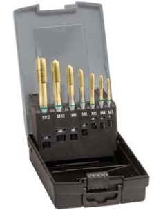 Machos roscar a máquina, juego DIN371 HSSE TiN tipo UNI forma B M3-M12 GÜHRING