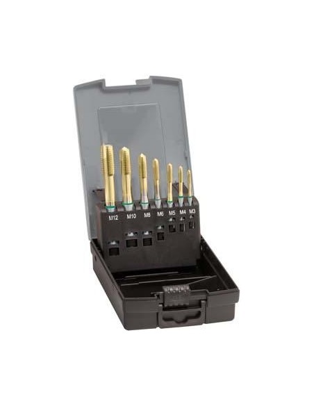 Machos roscar a máquina, juego DIN371 HSSE TiN tipo UNI forma B M3-M12 GÜHRING