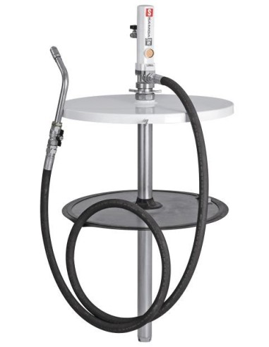 PAQUETE ESTACIONARIO DE BOMBA NEUMÁTICA PUMPMASTER 2 - 1:1 PARA GRASA CON EXTENSIÓN-VÁLVULA, BIDÓN 185 KG