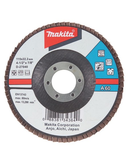 Makita D-27034 Disco de láminas de óxido de aluminio 115mm G40