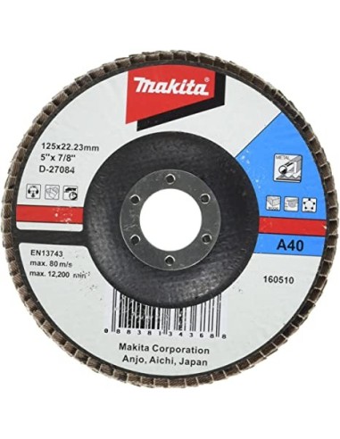 Makita D-27084 Disco de láminas de óxido de aluminio 125mm G40