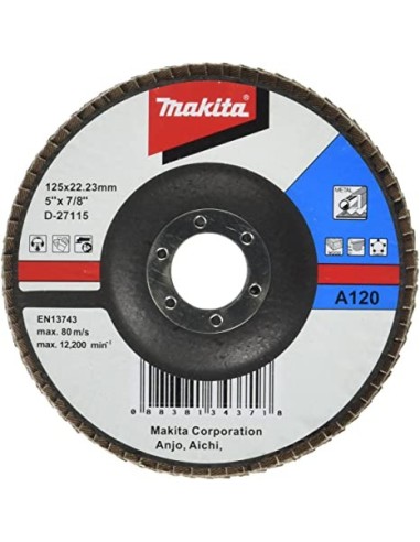 Makita D-27115 Disco de láminas de óxido de aluminio 125mm G120
