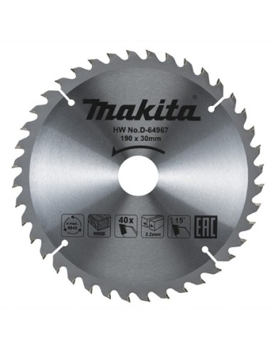 Makita D-64967 Disco TCT 190/30/40D Madera