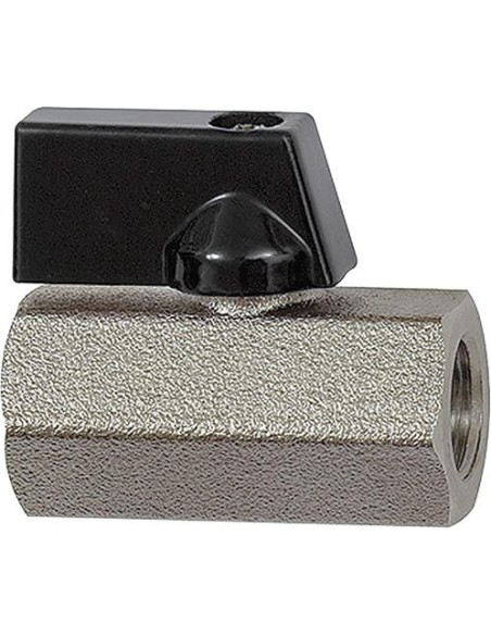Llave esférica mini valveline tuerca de mariposa, RI/RI G 3/8, PN 10, latón RIEGLER