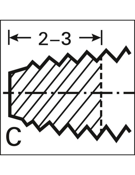 Macho roscar a máquina DIN374 HSSE vaporizado tipo VG forma B 6H M6x0,75 agjo ciego