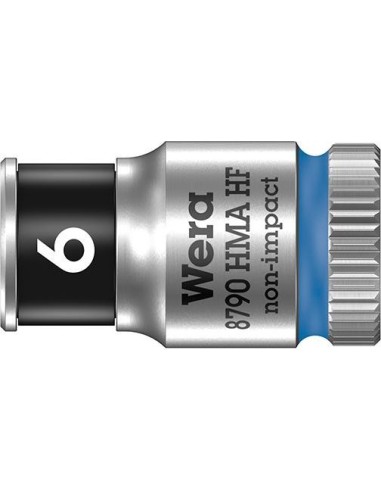 Vaso de llave de vaso confunción retención hex largo 1/4 6x mm Wera