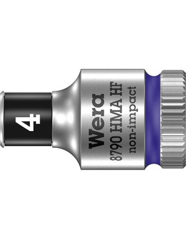 Vaso de llave de vaso confunción retención hex larga 1/4 4x mm Wera