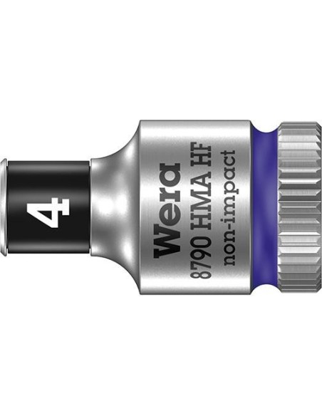 Vaso de llave de vaso confunción retención hex larga 1/4 4x mm Wera
