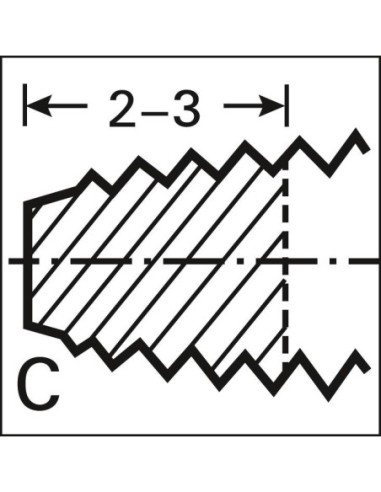 Macho roscar a máquina DIN371 HSSE-PM TiALN tipoH forma C M8 Gühring