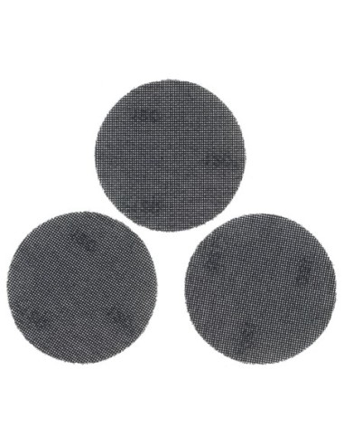 3 hojas de lija de malla 125mm para multilijadora, con velcro. Grano 120