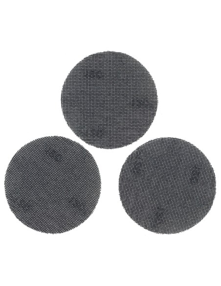 3 hojas de lija de malla 125mm para multilijadora, con velcro. Grano 120