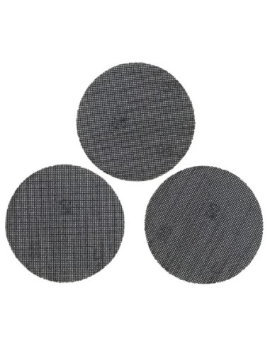 3 hojas de lija de malla 125mm para multilijadora, con velcro. Grano 80