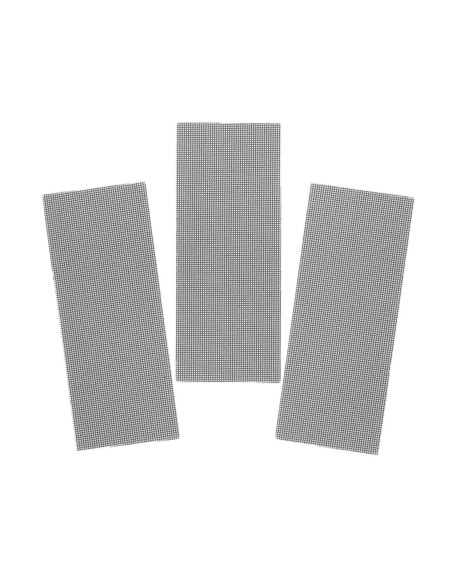 3 hojas de lija de malla 1/3 (93x190mm), no velcro. Grano 120